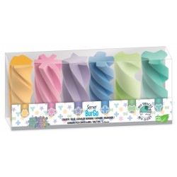 Radiera Burgo, Culori Pastel, Set 6 Bucati/blister