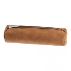 Necessaire Rotund, ImitaÈie De Piele, Culoare Cognac Brown