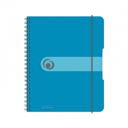 Caiet A5 80f Spirala Elastic Perforat Eotg Coperta Pp Albastru Transparent