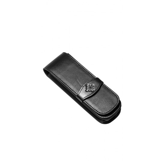 Etui Piele Neagra Pentru 2 Instrumente De Scris