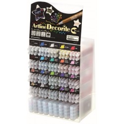 Display Artline Decorite Brush Type, 20 Cul X 6 Buc + 9set X 4 Buc/display - Diverse Culori