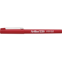Liner Artline 220, Varf Fetru 0.2mm - Rosu