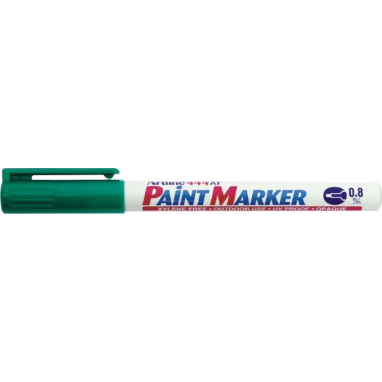 Marker Cu Vopsea Artline 444xf, Corp Metalic, Varf Rotund 0.8mm - Verde
