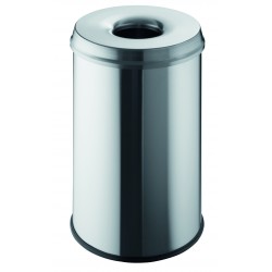 Cos Metalic Cu Capac Antifoc Pentru Hartii, 30 Litri, Helit - Stainless Steel