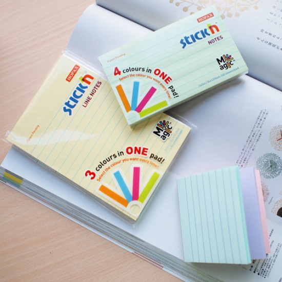 Magic Notes Autoadeziv 76 X 127 Mm, 100 File, Stick"n Magic Notes - 4 Culori Pastel