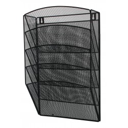 Display Metalic Mesh, Pentru Pliante Si Cataloage, De Perete, 5 X A4, Q-connect - Negru