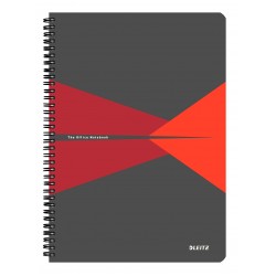 Caiet De Birou Leitz Office, Carton Laminat, Coperta Flexibila, A4, 90 Coli, Cu Spira, Mate, Rosu