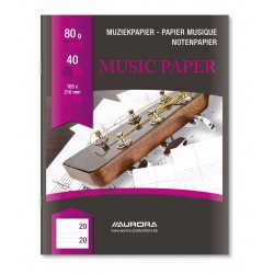 Caiet Muzica, A5, 20 File - 80g/mp, Aurora Raphael - Dictando/7 Portative