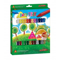 Creioane Cerate Soft, Triunghilare, Cutie Carton, 24 Culori/cutie, Alpino Dacstrix