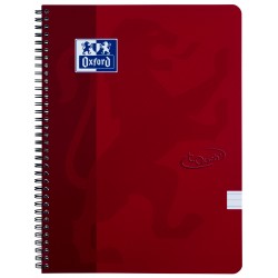Caiet Cu Spirala A4, Oxford School Touch , 70 File-90g/mp, 4 Perf, Coperta Carton Rosu - Dictando