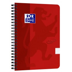 Caiet Cu Spirala A5, Oxford School Touch , 70 File-90g/mp, 4 Perf, Coperta Carton Rosu - Dictando