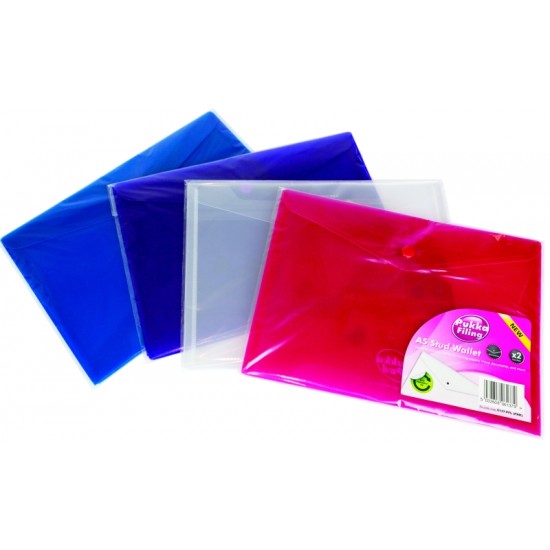 Mapa Protectie Documente, A5 Landscape, Cu Capsa, 10/set, Pukka - Transparent Violet