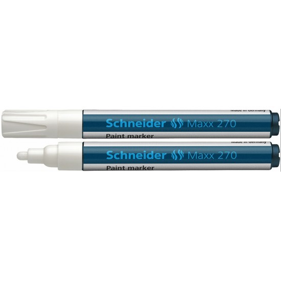 Marker Cu Vopsea Schneider Maxx 270, Varf Rotund 1-3mm - Alb
