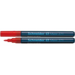 Marker Cu Vopsea Schneider Maxx 271, Varf Rotund 1-2mm - Rosu
