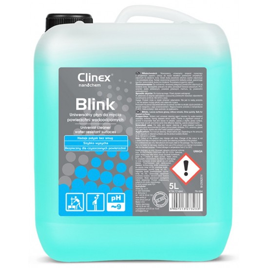 Clinex Blink, 5 Litri, Solutie Cu Alcool Pentru Curatare Suprafete Impermeabile