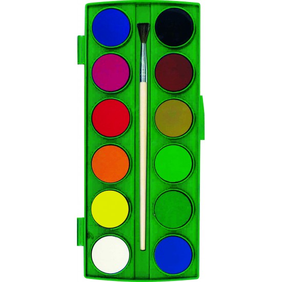 Acuarele 12 Culori/cutie + 1 Pensula Gratis, Alpino