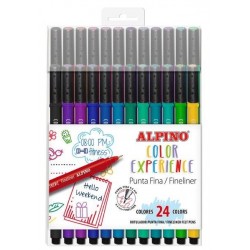 Fineliner, Varf 0.4mm, 24culori/set, Alpino Color Experience