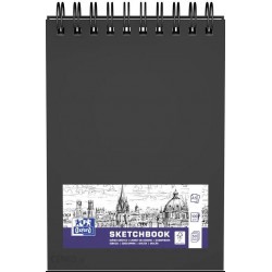 Bloc De Desen A5, Cu Spirala, Oxford, 50 File-100g/mp - Velin - Coperta Carton Rigid - Negru