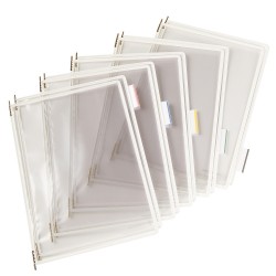 Buzunare Prezentare Pentru Display, A4, (10 Buc/set), Rama Metalica, Tarifold - Alb