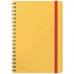 Caiet De Birou Leitz Cosy, Carton Laminat, Coperta Dura, B5, 80 Coli, Cu Spira, Dictando, Galben Chi