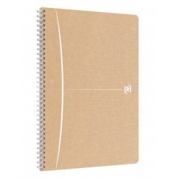 Caiet Cu Spirala A4, Oxford Touareg, 90 File-90g/mp, Coperta Carton Reciclat, Kraft - Mate