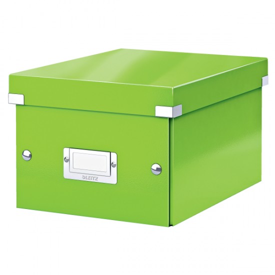 Cutie Depozitare Leitz Wow Click & Store, Carton Laminat, Mica, Verde