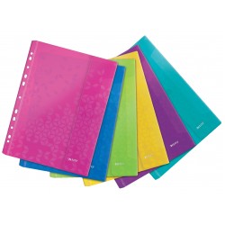 Folie De Protectie Leitz Wow, Cu Arici, Pp, A4, 40 Coli, 6 Buc/set, Diverse Culori