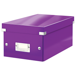 Cutie Depozitare Leitz Wow Click & Store, Carton Laminat, Pliabila, Cu Capac, 20x14x35 Cm, Mov