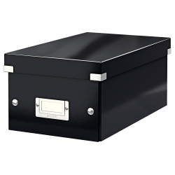 Cutie Depozitare Leitz Wow Click & Store, Carton Laminat, Pliabila, Cu Capac, 20x14x35 Cm, Negru