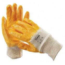 Manusi Protectie Harrier, Bumbac/nitril, Standard En420 - Marime 9 - Alb Cu Galben