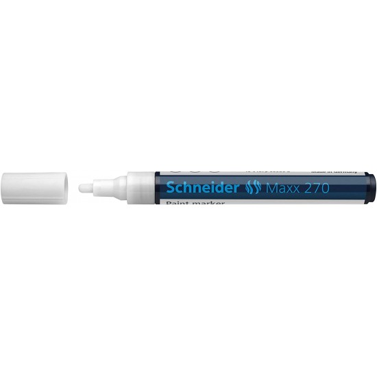 Marker Cu Vopsea Schneider Maxx 270, Varf Rotund 1-3mm - Alb