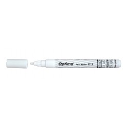 Marker Cu Vopsea Optima Paint 3713, Varf Rotund 2.0mm, Grosime Scriere 1-2mm - Alb