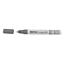 Marker Cu Vopsea Optima Paint 3713, Varf Rotund 2.0mm, Grosime Scriere 1-2mm - Argintiu