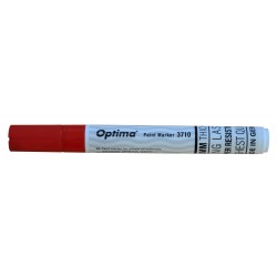 Marker Cu Vopsea Optima Paint 3710, Varf Rotund 4.5mm, Grosime Scriere 2-3mm - Rosu