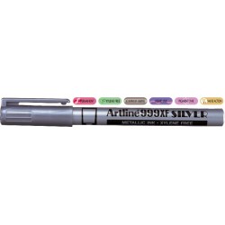 Marker Cu Vopsea Artline 999xf, Corp Metalic, Varf Rotund 0.8mm - Argintiu
