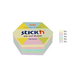Notes Autoadeziv Die-cut - Hexagon, 61 X 70 Mm, 250 File, Stick"n - 5 Culori Pastel
