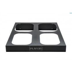 Suport Metalic Pentru 4 Cosuri Reciclare Selectiva (2 X 28l + 2 X 45l), 68 X 77 X H13cm, Plafor Sort