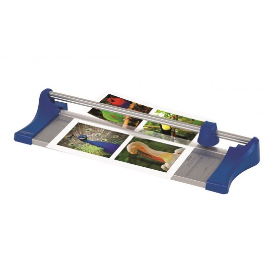 Trimmer A3, Latime De Taiere 46cm, 8 Coli, Q-connect - Albastru/argintiu