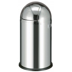 Cos Metalic Anti-foc, Pentru Reziduuri, 50 Litri, Vepa Bins Pushboy - Stainless Steel