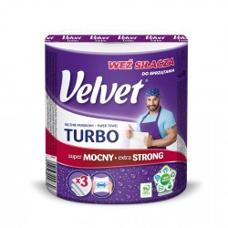 Rola Prosop Hartie Alba, 3 Straturi, 330 Portii, Rezistent Si Superabsorbant, Velvet Turbo